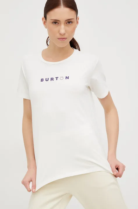 Bavlněné tričko Burton bílá barva