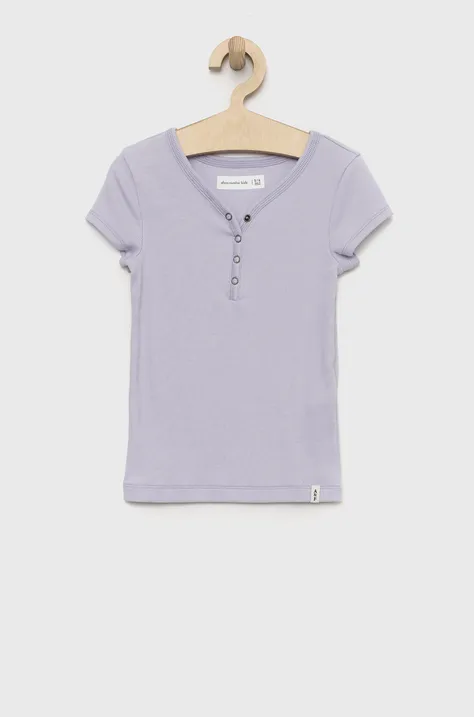 Otroška kratka majica Abercrombie & Fitch vijolična barva