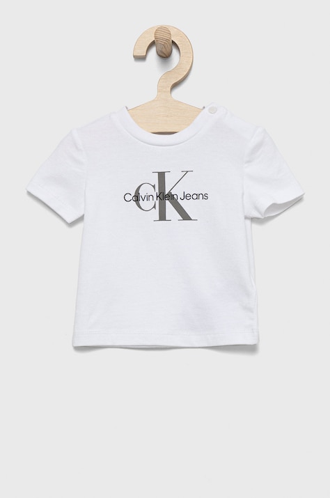 Детская футболка Calvin Klein Jeans цвет белый с принтом