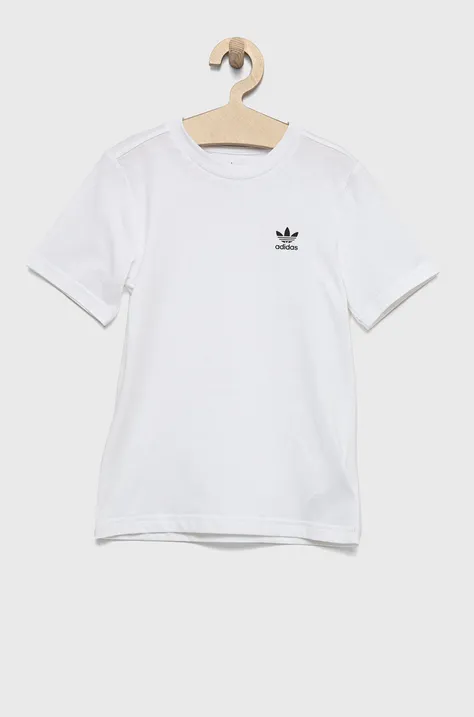 Детская хлопковая футболка adidas Originals цвет белый однотонная
