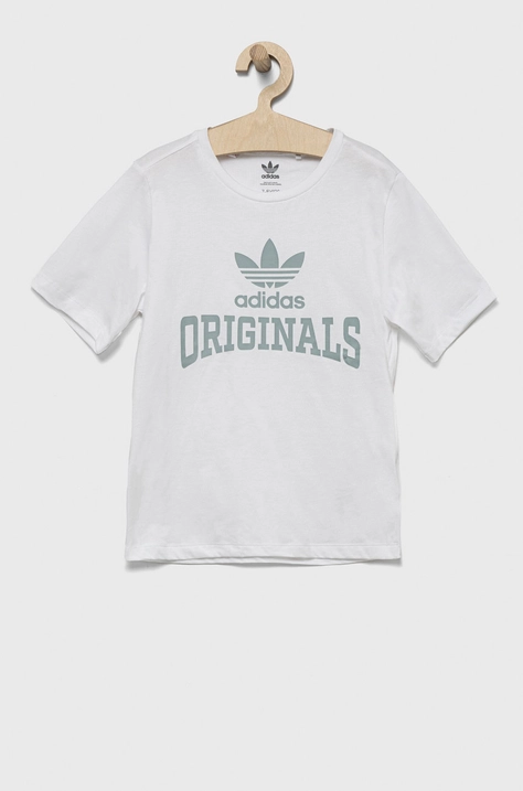 adidas Originals t-shirt bawełniany dziecięcy kolor biały z nadrukiem