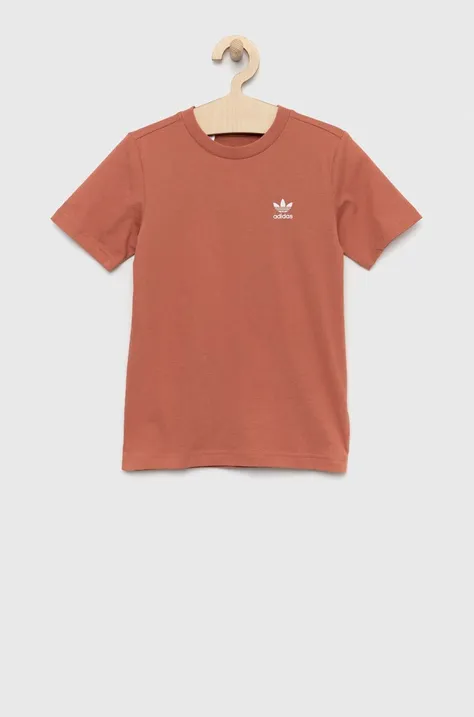 adidas Originals t-shirt bawełniany dziecięcy kolor pomarańczowy gładki