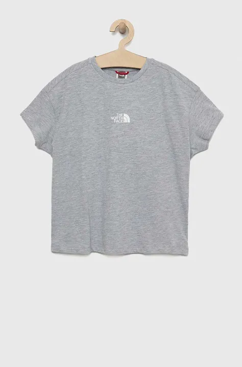 The North Face t-shirt dziecięcy kolor szary melanżowy
