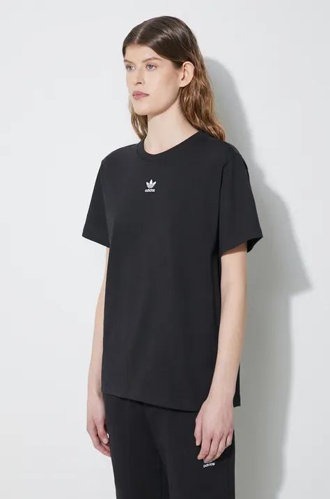 Дитяча бавовняна футболка adidas Originals Tee Regular колір чорний