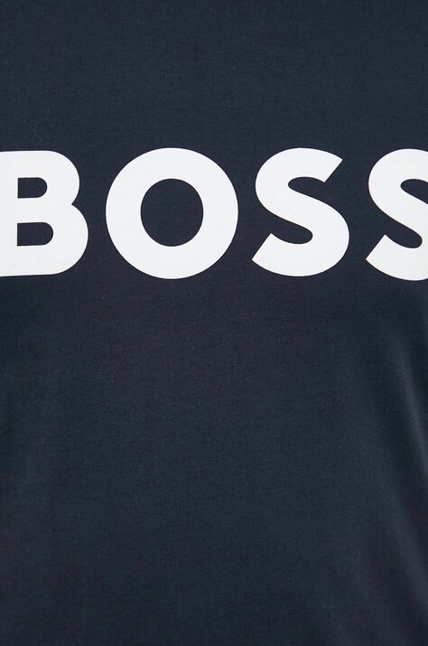 Бавовняна футболка BOSS BOSS CASUAL Thinking 1 — AW22-TSM0B3, темно-синій — фото 5