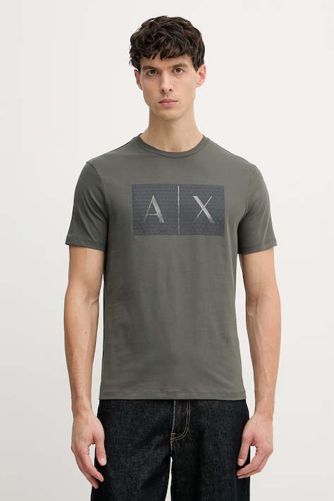 Armani Exchange T-shirt męski bawełniany zielony 8NZTCK Z8H4Z