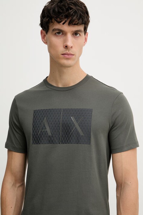 Armani Exchange футболка чоловіча бавовняна — AW22-TSM0CA, зелений — фото 4