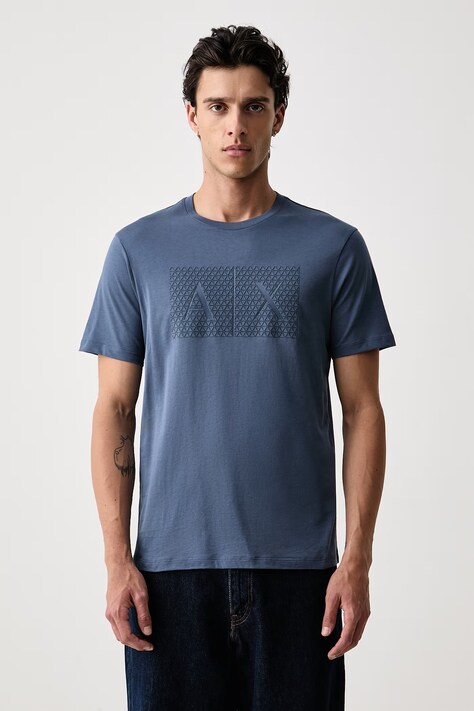Armani Exchange футболка для мужчин из хлопка голубая 8NZTCK Z8H4Z
