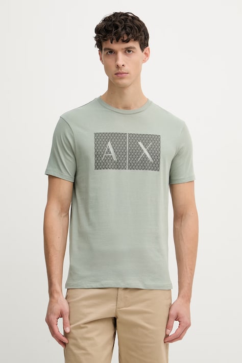 Armani Exchange tričko pánske bavlnené zelené 8NZTCK Z8H4Z