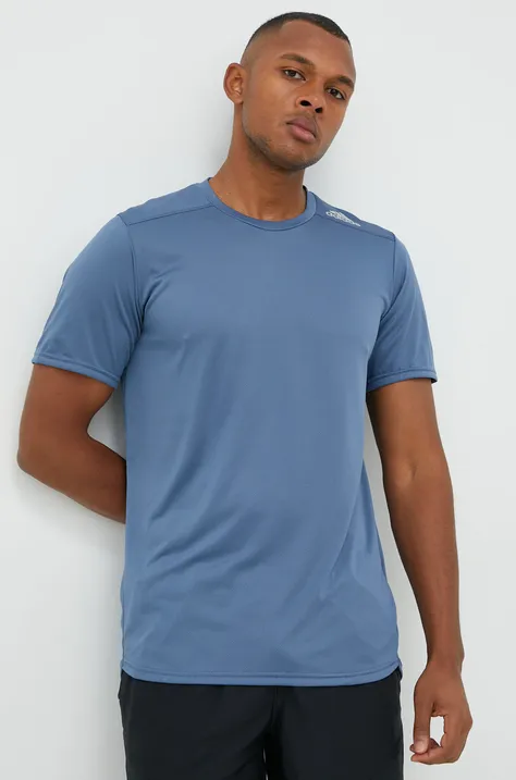 adidas Performance t-shirt do biegania Designed 4 Running kolor niebieski z nadrukiem