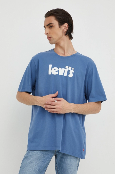 Levi's pamut póló nyomott mintás