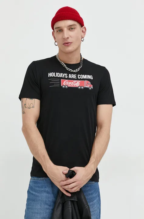 Βαμβακερό μπλουζάκι Produkt by Jack & Jones x Coca-Cola