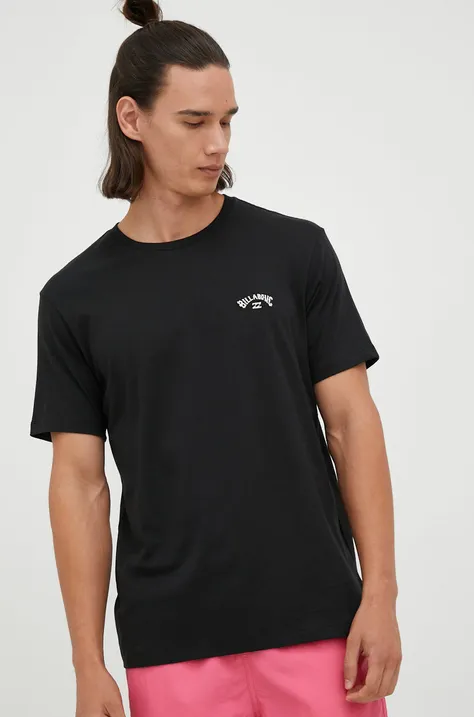 Billabong t-shirt bawełniany kolor czarny z aplikacją
