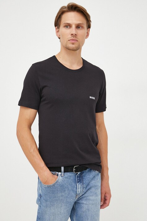 BOSS T-shirt bawełniany (3-pack) TShirt RN 3P Classic gładki 50475284