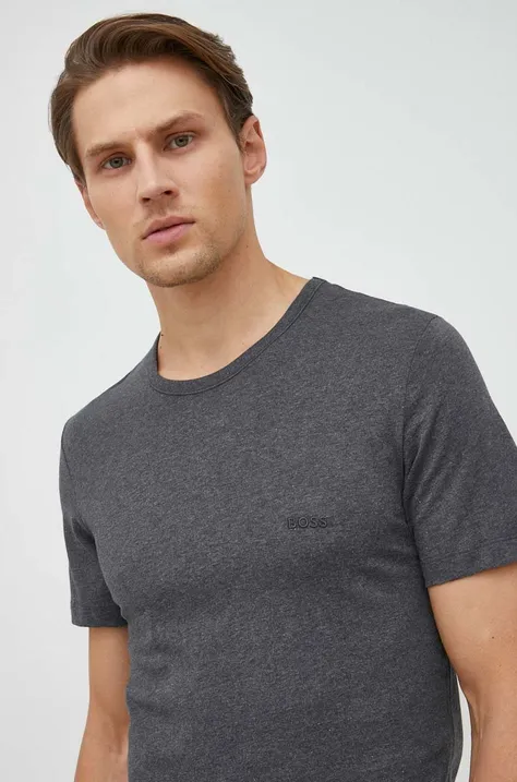 BOSS t-shirt bawełniany 3-pack kolor czarny melanżowy