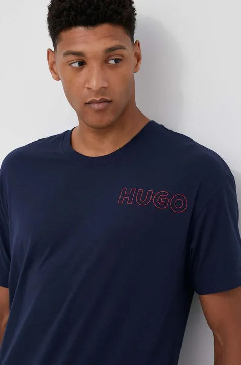Tričko HUGO tmavomodrá farba, jednofarebný