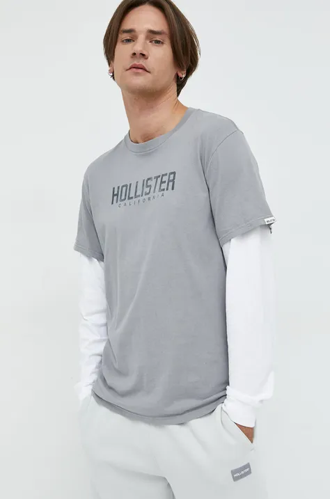 Bavlněné tričko s dlouhým rukávem Hollister Co.