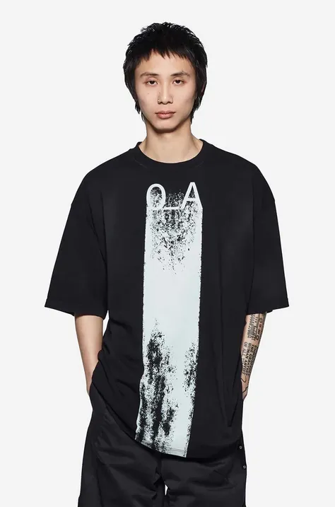 Bavlnené tričko A-COLD-WALL* ACWMTS093-DARKBROWN, čierna farba, vzorovaný