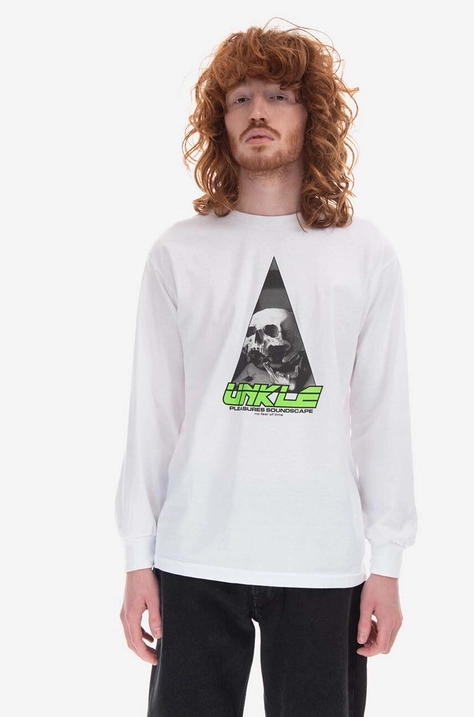 Хлопковый лонгслив PLEASURES Soundscape цвет белый с принтом Soundscape Long Sleeve P22U003-WHITE P22U003-WHITE