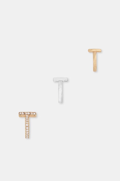 AllSaints kolczyki damskie metalowe 3-pack