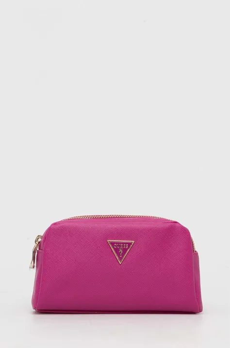 Τσάντα καλλυντικών Guess χρώμα: ροζ