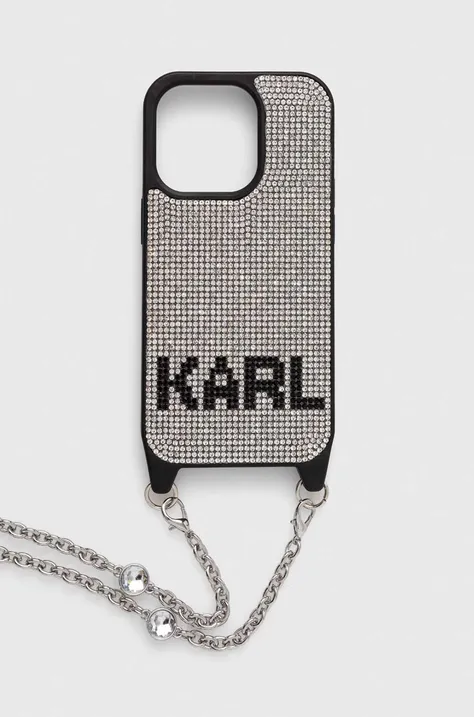 Karl Lagerfeld etui na telefon Iphone 14 pro kolor srebrny