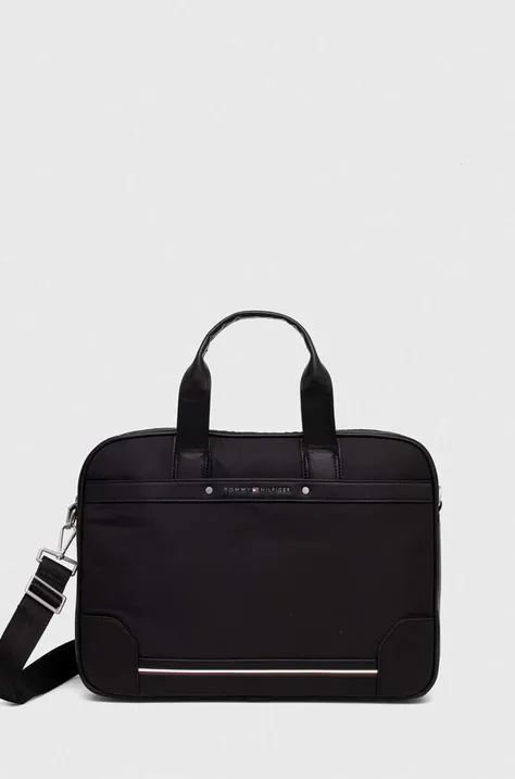 Τσάντα φορητού υπολογιστή Tommy Hilfiger χρώμα: μαύρο