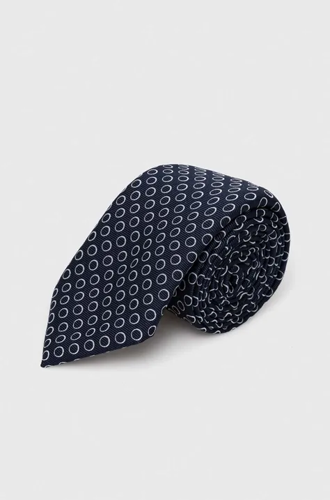 Краватка з домішкою шовку BOSS колір синій