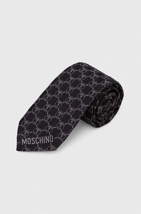 Μεταξωτή γραβάτα Moschino χρώμα: μαύρο