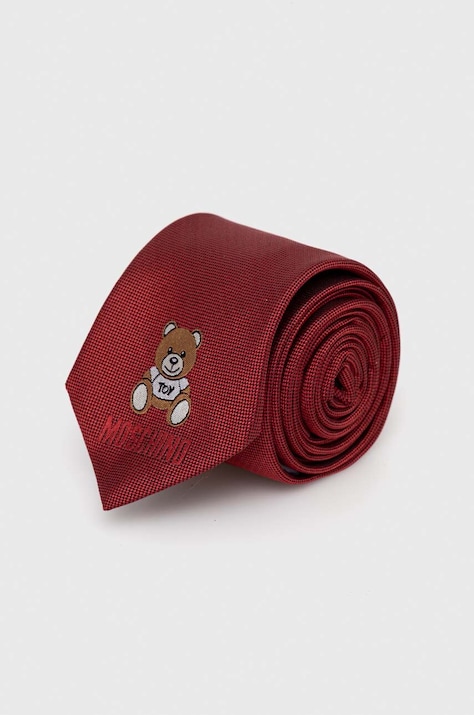 Μεταξωτή γραβάτα Moschino χρώμα: κόκκινο
