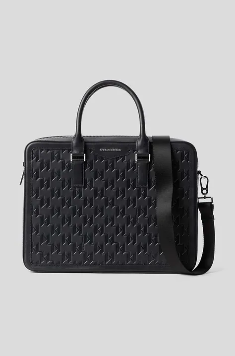 Karl Lagerfeld кожаная сумка цвет чёрный