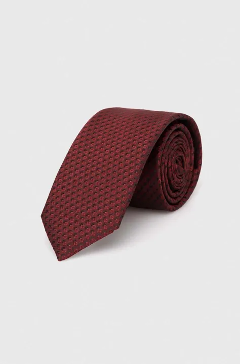 Hodvábna kravata HUGO červená farba