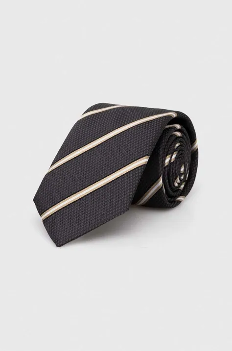 Hodvábna kravata BOSS šedá farba