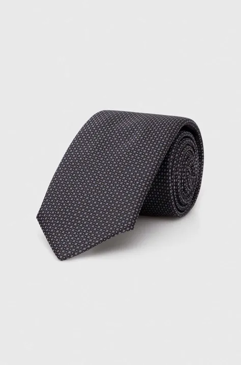 Svilena kravata BOSS črna barva