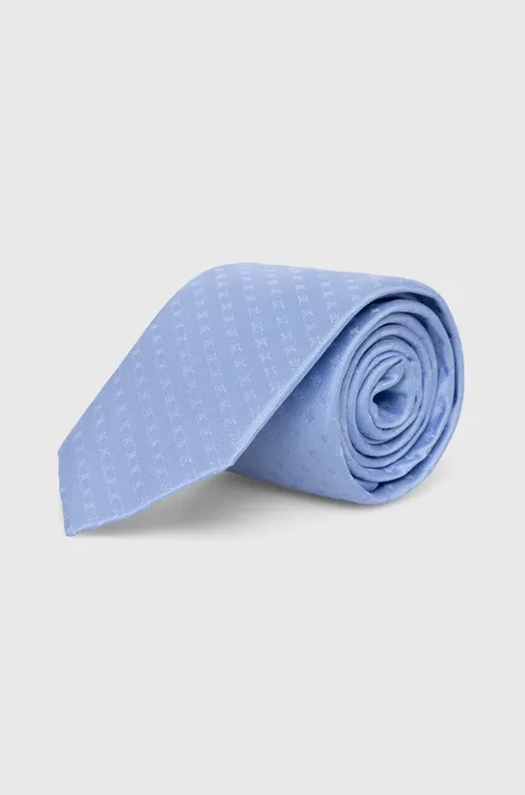 Calvin Klein krawat jedwabny kolor niebieski