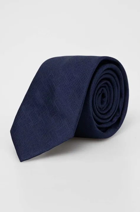 Kravata od svile Calvin Klein boja: tamno plava