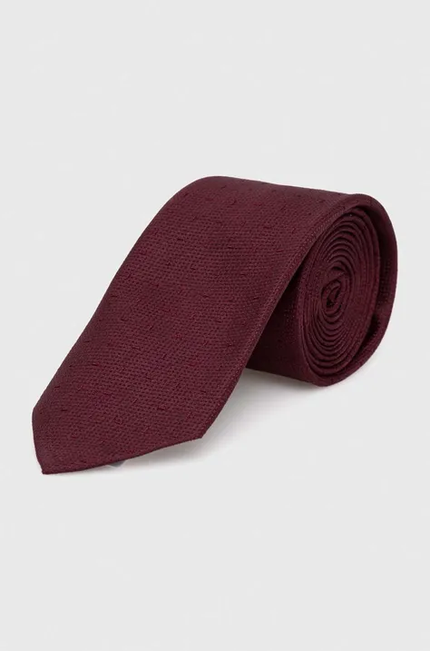 Hedvábná kravata Calvin Klein vínová barva