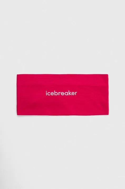 Icebreaker opaska na głowę Merino 200 Oasis kolor różowy