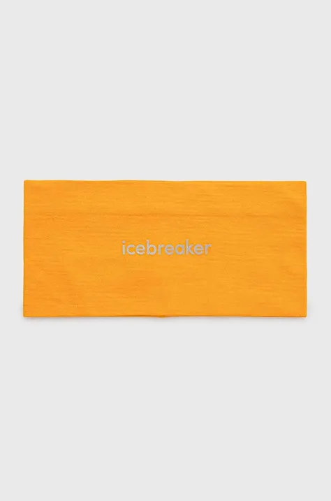 Icebreaker opaska na głowę Oasis kolor pomarańczowy