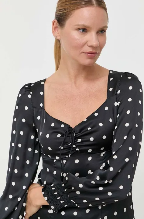 Блузка Guess жіноча колір чорний однотонна