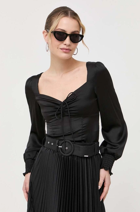 Guess bluza femei, culoarea negru, neted