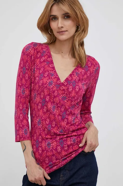 Блуза с дълги ръкави Lauren Ralph Lauren в розово