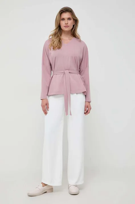 Bluza Max Mara Leisure za žene, boja: ružičasta, bez uzorka
