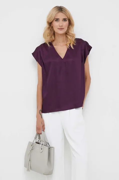 Sisley bluza femei, culoarea violet, neted