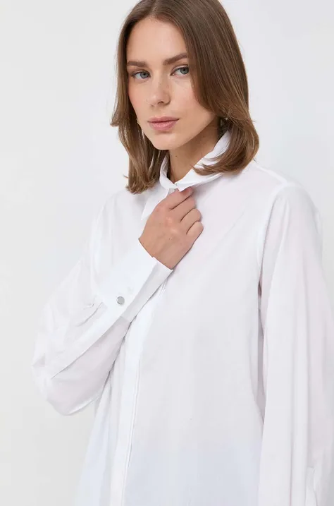 Рубашка BOSS женская цвет белый regular классический воротник