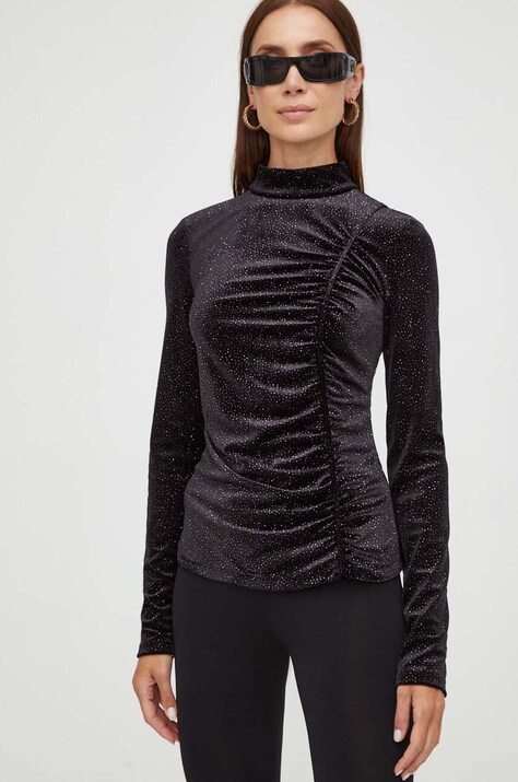 Patrizia Pepe bluza femei, culoarea negru, modelator