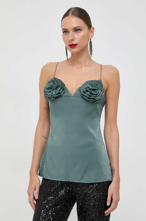 Блузка Bardot жіноча колір зелений однотонна
