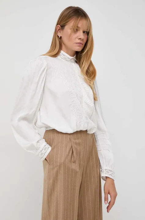 Twinset bluzka damska kolor beżowy z aplikacją