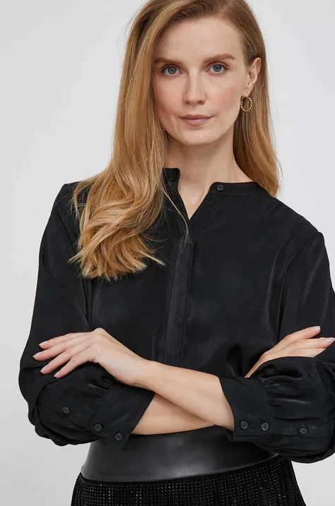 Πουκάμισο DKNY χρώμα: μαύρο