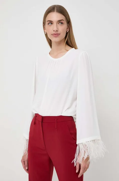 Bluza s dodatkom svile Marella boja: bijela, bez uzorka